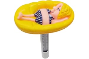 HEMORE Thermomètre de Piscine, thermomètre de Piscine drôle Flottant Facile à Lire avec Une Ficelle, Une jauge de température de l'eau, Un thermomètre à température de Piscine pour Bain à remous, Spa et éta