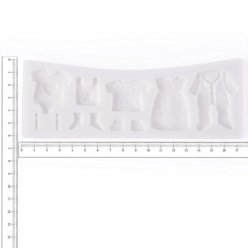 11 Loch Baby Kleidung Silikon Ausstechform Ausstecher Fondant Taufe Torten Deko - 3
