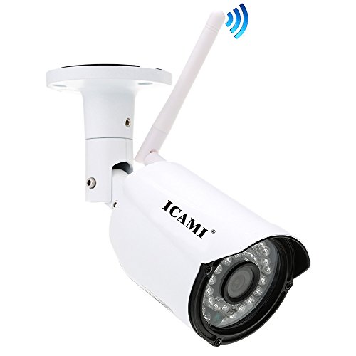 Preisvergleich Produktbild ICAMI drahtlose Wifi Outdoor-Überwachungskamera 720P HD wasserdichte Heimüberwachungskamera mit Bewegungserkennung ONVIF Nachtsicht