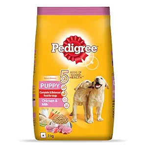 Pedigree Puppy Dry Dog Food, Chicken & Milk, 3kg Pack