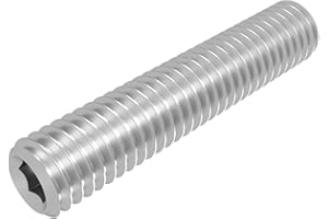 Tornillo de fijación SECCARO con punta cónica M8 x 40 mm, acero inoxidable V2A VA A2, DIN 913 / ISO 4026, hexágono interior, 20 piezas