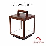  Visor aluminio 5 W 120º lámpara LED de/Jardín Exterior, Farol, Lámpara de mesa con batería Blanco Cálido 3000 K Regulable IP54