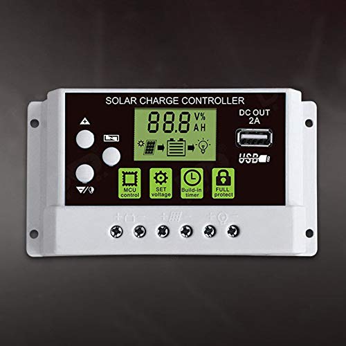 Preisvergleich Produktbild Mouchao 10A 12V / 24V Solarladeregler-Schalter LCD-Anzeige für Lithium-Batterie