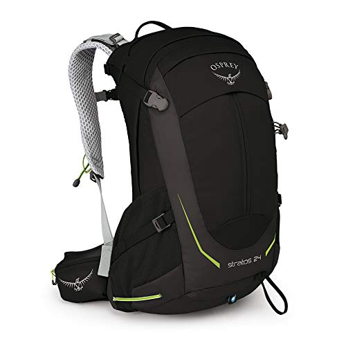 Osprey Stratos 24, Zaini da Escursionismo Uomo, Nero, Taglia Unica
