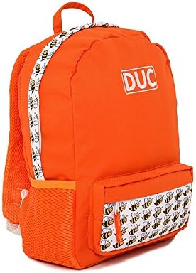 DUC Jr Bumble Bee Print School Backpack, Orange Rucksack Made With Polyster, 18L For Kids, Children, Toddlers, Boys, Girls