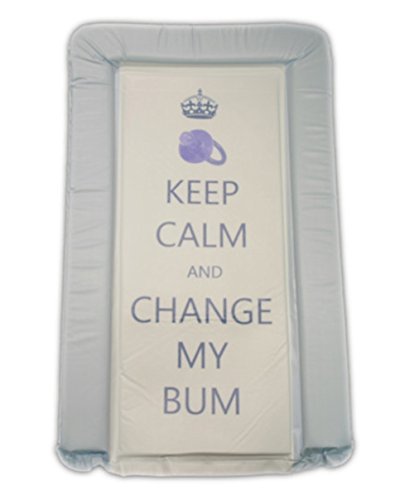 Boys Deluxe PVC Change/Changing Mat - Blue 'KEEP CALM & CHANGE MY BUM'