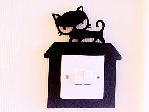 Cat Light Switch Wall Sticker, Premium Quality Felt Material, Unique On Amazon! Must Have For Cat Lovers! Children Boys Girls Bedroom Nursery Decor!