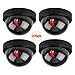 Price comparison product image Dummy Fake Security Dome Camera,TeqHome 4 Pack Dummy Security Dome Camera with Flashing Red LED Light Warning Sign for Indoor Outdoor