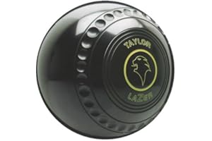 THOMAS TAYLOR BOWLS LTD Taylor Lazer Progrip Slim Profile Black Heavy Indoor Short Mat Bowls - Pair - Size 00