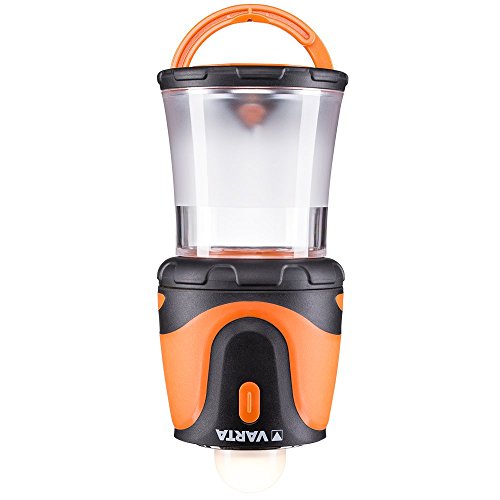 Varta 3 Watt LED Outdoor Sports Comfort Lantern 3D Leuchte Lampe, spritzwassergeschützt, mit 10 Watt bernsteinfarbener LED für weniger Insekten - 3