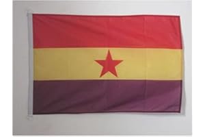 AZ FLAG Bandera ESPAÑA Republicana Estrella ROJA 90x60cm Uso Exterior - Bandera DE LA Republica ESPAÑOLA 60 x 90 cm Anillos