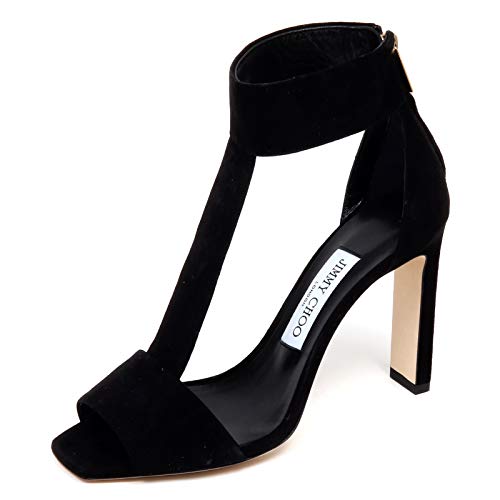 JIMMY CHOO F0846 Sandalo Donna Black Bethel Scarpe Suede Shoe Woman [37.5]