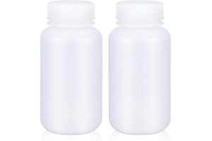 UMETASS Kunststoff-Flasche mit breiter Öffnung, Labor-Reagenzflasche, Versiegelt, Auslaufsicher, Durchscheinend, HDPE-Flasche für Pillenflaschen, Wasserprobenflaschen (2 Stück, 250ml)
