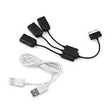 foulard sofa gris 3 x USB un conector (hembra) System-s Triple 3-in-1 USB on-the-Go foulard Host OTG Cable adaptador para Samsung Galaxy Tab