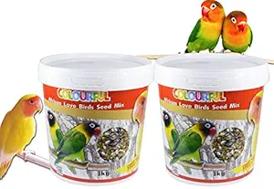 COLOURFUL? - Natural & Healthy Premium Bird Food | Seed Mix (African Love Birds, 2kg + 400g Free)