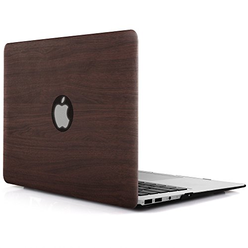 iDOO MacBook Schutzhülle / Hard Case Cover Laptop Hülle [Für MacBook Air 13 Zoll: A1369/A1466] - matt, Dunkles Holz