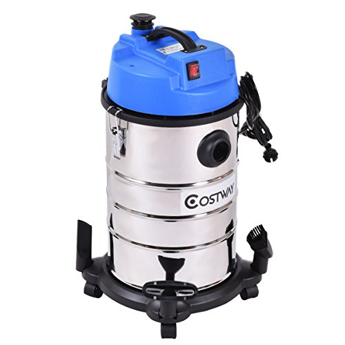 Costway Industriestaubsauger Mehrzwecksauger Nass-Trockensauger mit Zubehör 1800W 30L Edelstahl - 3