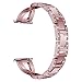 Produktbild Liqiqi Für Fitbit Versa Damen Luxus-Legierung Kristall Edelstahl Armband Strap Band Pink