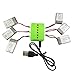Price comparison product image Fytoo 6PCS 3.7V 240mAh Lithium Battery with 6in1 Charger for Huban H107 H107C H107L H107D JD385 JJ1000A H108C U816 WLtoy V252 Quadcopter Spare Parts Model Drone Battery