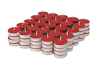 CW Wax Tealight Candles Set, Unscented Wax Tealight Candles, Unscented Wax Tea Light Candles, Colored Unscented Wax Tealight Candles for Decoration, Home Decor, Diwali Candle (Red, Pack of 100)