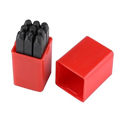 Hilitand Poinçons Alphabet/Chiffres Jeu de Poinçons en Acier au Carbone 3mm Tampon Poinçons pour Marquage de Métal Bijoux Maroquinerie Bois (number)