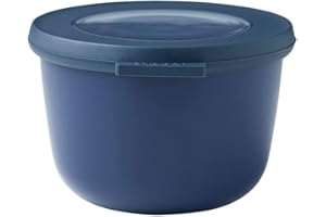 Mepal - Multi Bowl Cirqula Round - Contenitori Plastica con Coperchio - Adatto come contenitore ermetico per Frigo, microonde, Congelatore e piatti da portata - Ciotole Cucina - 500 ml - Nordic Denim