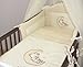 5 Piece Baby Cot / Bed Bedding Set - Moon (COT BED 140 x 70cm, Cream)