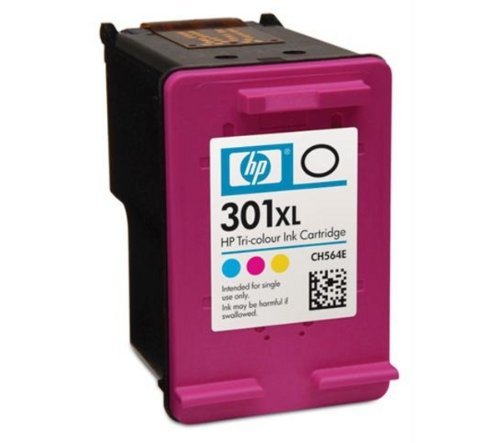 Original HP 301xl CH564E Tintenpatrone Dreifarbig cyan, magenta, gelb Deskjet / PSC/ Photosmart/ Officejet druken -(Frustfreie Verpackung) - Folie verschweißt Tinte