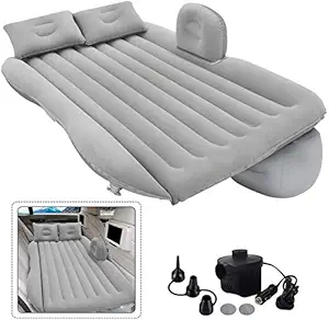 CrazyMart Portable Inflatable Air Mattress, Car Seat, car Inflatable Bed (Grey)