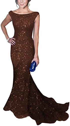 SolovedressWomen's Mermaid Sequined Formal Evening Dress for Wedding Prom Gown