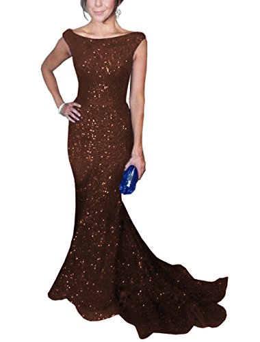 SolovedressWomen's Mermaid Sequined Formal Evening Dress for Wedding Prom Gown