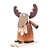 Produktbild DREGENO Seiffen Elch mit Skiern, Figur aus Holz, Weihnachtsdeko 7,5 cm – Original erzgebirgische Handarbeit