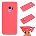 Produktbild HopMore Samsung Galaxy S9 Hülle Silikon Weiche Silikon Hüllen Matt Design Bumper Ultra Slim Dünn TPU Handyhülle Süßigkeitsfarbe Tasche Schale Case Cover pour GalaxyS9 -- rot