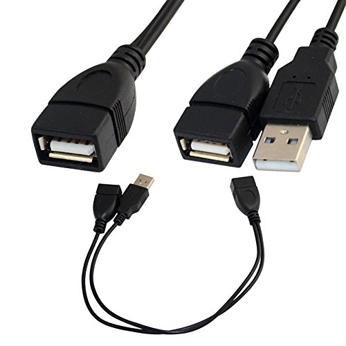 USB 2.0 A Stecker auf 2 Doppel USB Kupplung Y Splitter Hub Stromkabel Adapter Kabel 30cm