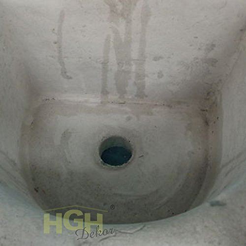 Wandbrunnen Elba Becken Wandteil 1/2″ Messing Wasserhahn Steinfigur Gartendekoration Wasserstelle Zapfsäule (alt patiniert) - 4