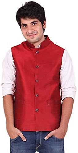 Hriday Royal Men's Polysilk Nehru Jacket (Banarsi Dupion)