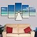 Produktbild Modern Kunstdruck Wandbilder - Leinwandbilder - Blauer Himmel, Meer, Landschaft Modern Abstrakt Wanddekoration Design Wand Bild für Kinderzimmer Wohnzimmer Wanddekoration, 5 Teilig/ohne Rahmen