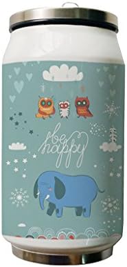 The Owls and Elephant Double Layer Vacuum-Insulated Stainless Steel Water Bottle 280 ml(10 ounce)