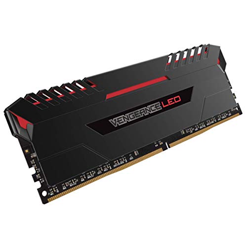 Corsair Vengeance LED - Kit de Memoria Entusiasta de 16 GB (2 x 8 GB, DDR4, 3000 MHz, C15, XMP 2.0) Negro con Rojo LED iluminación