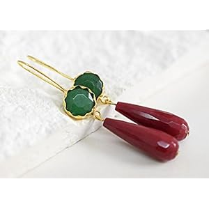 TAJ MAHAL Vergoldete Achat Ohrringe