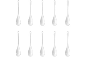 Mein HERZ Cuchara de Huevos de Porcelana, 10 Piezas Cuchara de Huevos Blancos Cuchara de café, Cuchara de café Cuchara eierlöffel Blanco Cuchara de Porcelana - 12 cm