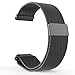 Produktbild Altsommer Band 22mmfür Pebble Time Milanese Magnetic Edelstahl Armband, Edelstahl Mesh Milanese Magnet Uhrenarmband Replacement Armband für Damen Herren Silver 135mm-225mm (Schwarz)