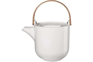 ASA Selection Coppa Teekanne mit Holzgriff Weiss L 17,5 cm B 12,60 cm H 14,5 cm