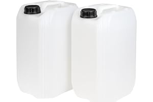 LIQUIPAK 2 X 25L Water Container – Heavy Duty Stackable Jerry Can with DIN 61 Cap | Camping Water Carrier | Plastic Water Storage Tank | Ideal for Outdoor, Emergency, and Industrial Use