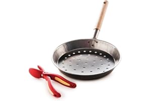 Snips Chestnut Pan and Cutter Kit - 52 x 27 x 4 cm, 27 cm Diameter, Metal Chestnut Opener Nutcracker Tool, Made in Italy