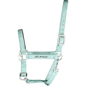 HV Polo Nylon-Halfter Harper Denim Look doppelt verstellbar Sommer 2017 (Warmblut, aqua denim)