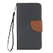 Produktbild Lonchee Huawei Y5 II / Y5 2 Wallet Tasche Brieftasche Schutzhülle ,Hit-Farbdesign Hochwertige PU Leder Folio Tasche Case Hülle im Bookstyle mit Standfunktion Kredit Kartenfächer (Schatz blau / braun)