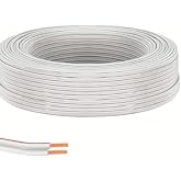 usin 5 Metre Beyaz 2 * 0,75 Hoparl&ouml;r Ses Sitemi Kablosu - Hoporl&ouml;r Elektrik Tesisat Kordon Kablosu (Beyaz, 5 METRE)
