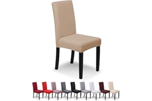 SaintderG® Coprisedie con schienale 4 pezzi, lavabile Estraibile, molto facile da pulire e resistente, coprisedile, moderna sala da pranzo, hotel, arredamento ristorante (Cammello, 4 pezzi).