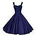 Produktbild POIUDE Ausverkauf Vintage Rockabilly Kleid Cocktailkleider Rockabilly Swing Kleider Großer Swing-Rock(Marine, Medium)